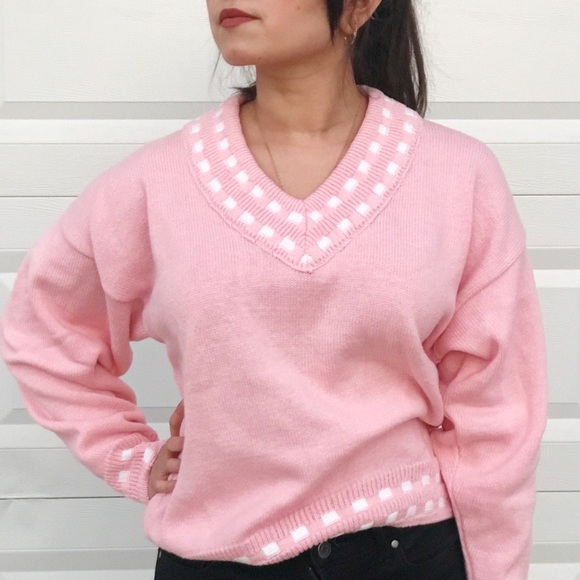 🌸Rosy Pink Cotton Knit Sweater - Picture 2 of 5